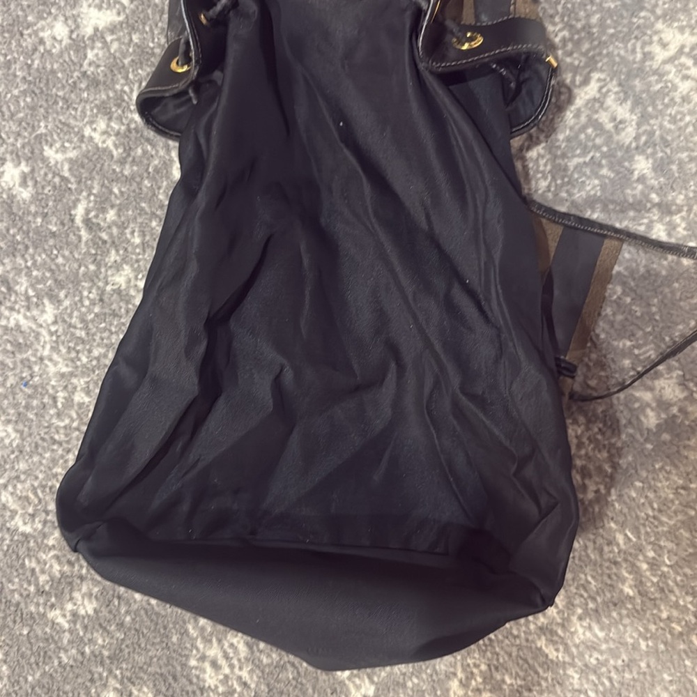 Vintage Fendi Chic Striped Black and Brown Women's Backpack - Picture 9 of 13